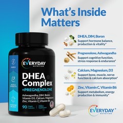 DHEA Micronized 200mg Complex with Pregnenolone 100mg 90 Count (Pack of 1)