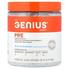 2 X The Genius Brand, Pre, Caffeine Free, Blue Raspberry, 10.5 oz (298 g)