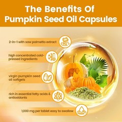 VivoNu Pumpkin Seed Oil with Saw Palmetto Capsules|Cold Pressed, Oil Virgin Pure