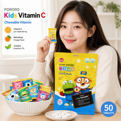 Korean Character Pororo Chewable Vitamin C Peach Flavor 50EA * 4packs