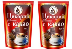 2 x Chicory Instant Powder with Cacao 130 g (Zip) – Natural Coffee Substitute