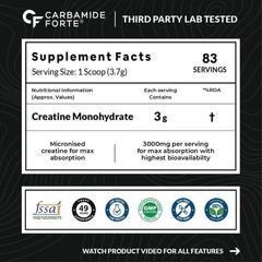 Carbamide Forte Creatine Monohydrate Powder 308g Orange Flavor For Men & Women