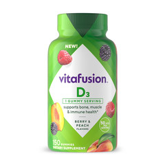Vitafusion Vitamin D3 Gummy Vitamins, Berry & Peach Flavor, 150 ct