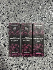 3 NEW New Elements Liquid Magnesium Glycinate Supplement 500mg Raspberry