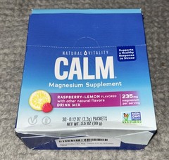 Natural Vitality ~ Calm ~ Magnesium Supplement ~*Raspberry-Lemon*~ 30 Pk
