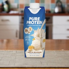 Pure Protein Vanilla Protein Shake, 30g Complete Protein 11oz Bottles, 12 Pack