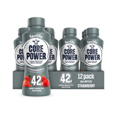 Core Power High Protein Shake, Strawberry, 42g Bottle, 14oz, 12 Pack