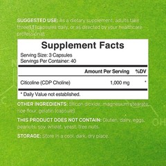 Citicoline CDP Choline 1000mg 120 Caps supports Brain Cognitive Function