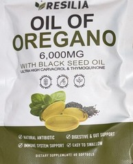 Resilia 6,000mg Oil of Oregano + Black Seed Oil 60 Softgels Immune Support