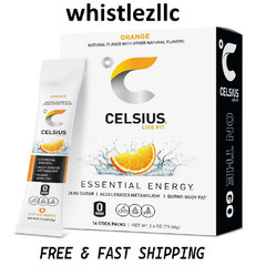 CELSIUS On The Go Energy Drink Mix, Orange (14 Stick Pack)