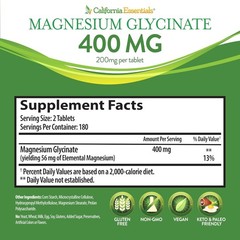MAGNESIUM GLYCINATE BONE HEART HEALTH MUSCLE AND NERVE HEALTH 400mg FREE SHIP