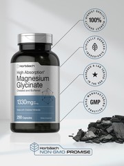 Magnesium Glycinate | 1330mg | 250 Capsules | Buffered & Chelated | by Horbaach