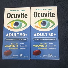 2 Bausch+Lomb Ocuvite Adult 50+ Eye Vitamins+ Omega 3, Zinc, D (100 Total) 01/27