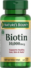 Nature’s Bounty Biotin, Supports Healthy Hair, Skin and Nails 10,000 mcg 120 Ct