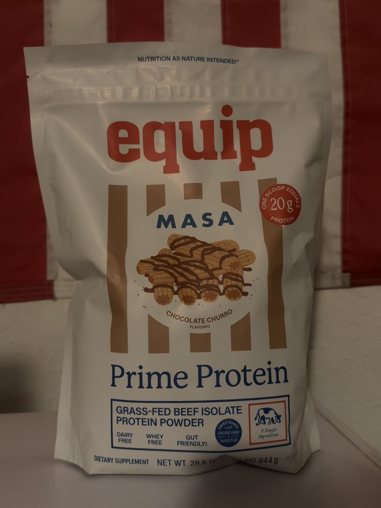 Equip Prime Protein Grass-Fed Beef Isolate Powder MASA Chocolate Churro 29.8oz