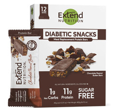 Extend Bar Protein Bars Chocolate Peanut Butter Sugar Free 12 Count