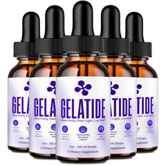 Gelatide Drops, Official Gelatide Supplement Droppers (5 Pack)