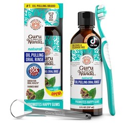 GuruNanda CocoMint Oil Pulling Mouthwash for 8 Fl Oz (Pack of 1), Clear