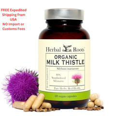 Herbal Roots Milk Thistle Capsules | Extra Strength 80% 60 Count (Pack of 1)