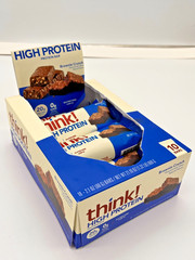 Good till=5/21/26 Think High Protein BAR-Brownie Crunch 10 Ba 20gProtein per Bar