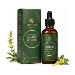Origin Mullein Drops Natural Herbal Ear & Lung Support Supplement