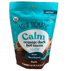 Four Sigmatic Calm Instant Organic Dark Hot Cocoa Reishi Mushroom 6.35oz 04/2028