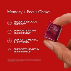 Memory Focus Chews – Brain Supplement with Beet Root & Resveratrol, 30 Count