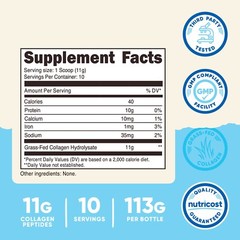 Nutricost Grass-Fed Collagen Powder 4 oz (Unflavored) – Gluten Free and Non-GMO