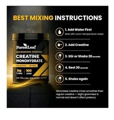 ForestLeaf Creatine Monohydrate Micronized Powder Maximize Muscle Growth. B7