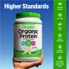 Orgain Organic Vegan Protein Powder, Vanilla Bean, 2.03 lb, 21g Protein