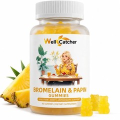 Bromelain Papain Enzyme Gummies: 500mg with 60 Count (Pack of 1)