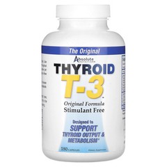 2 X Absolute Nutrition, Thyroid T-3, Original Formula, 180 Capsules