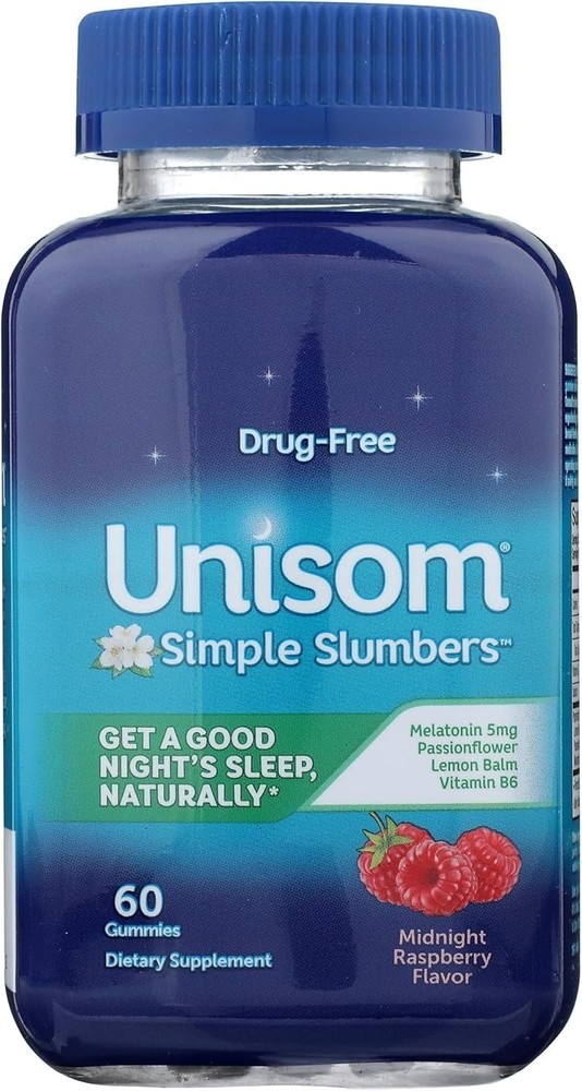 Unisom Simple Slumbers Midnight Raspberry Gummies-60 ct.