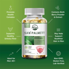 120 Softgels Saw Palmetto Extract 1000mg Prostate Supplement Urinary Men Health