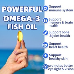 2 Pack 3000mg Omega 3 Fish Oil Supplement w/EPA & DHA,360 Softgels