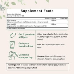 2-in-1 Oil of Oregano & Black Seed Softgels–with Carvacrol for Immune & Wellness