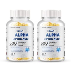 Alpha Lipoic Acid – 600mg Per Serving – 240 Softgels 2 Bottles 120 Each