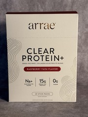 Arrae Clear Protein+ Grass Fed Sugar-Free Powder Raspberry Yuzu 20 Sticks 15.2oz