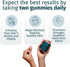 WEEM Hair Skin and Nails Gummies Supports Healthy Hair Vegan biotin Vitamins