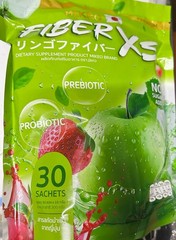 2x MIKEO Fiber XS Green Apple 30 Sachets Prebiotic + Probiotic Sugar Free Detox