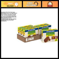 Chocolate Peanut Butter Biscuit Sandwich Snack Bars, 10 Count, Pack of 6, 13.5 o