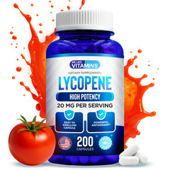 Lycopene 20mg Per Serving 200 Capsules Supplement Antioxidant Prostate Health