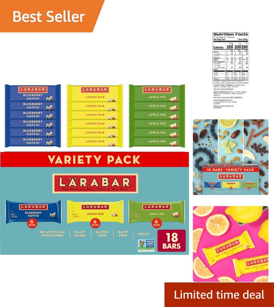 Real Ingredients: Larabar Fruit Lovers 18 Ct Variety Pack – 28.8 oz