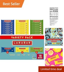 Real Ingredients: Larabar Fruit Lovers 18 Ct Variety Pack – 28.8 oz