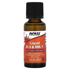 2 X NOW Foods, Liquid D-3 & MK-7, Mint, 1 fl oz (30 ml)