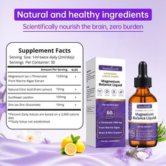 Magnesium L-Threonate Liquid Drops L 2.04 Fl Oz (Pack of 2)