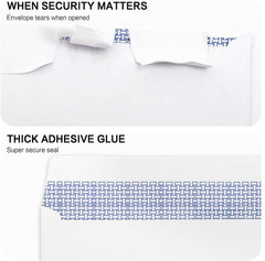 #10 Double Window Security Self Seal Envelopes 500 Pack White 24 LB