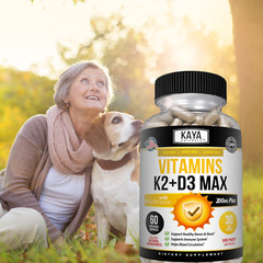 Vitamin K2 (MK7) with D3 5000 IU Supplement, BioPerine Capsules, Immune Health
