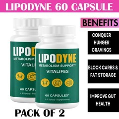 (2 Pack) Lipo Max Advanced Health Management Supplement, LipoDyne (60 Capsules)