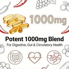 Capsaicin Softgels with Cayenne Pepper Vitamin E D3 K2 Grape Seed 240 Caps